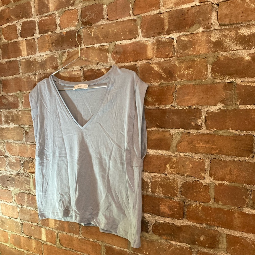 NWOT Mango Mock Sleeve Tee